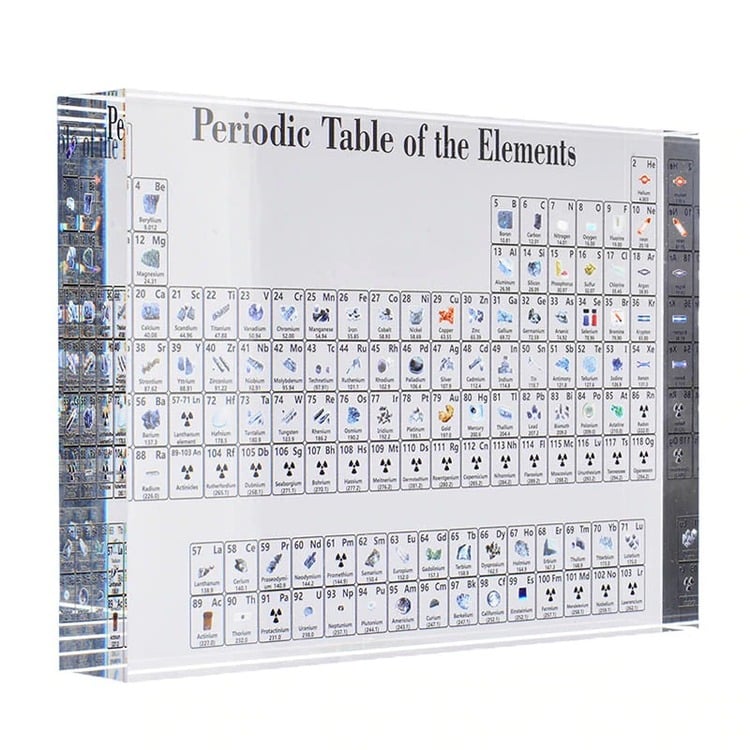 Acrylic Glass Periodic Table With Real Elements