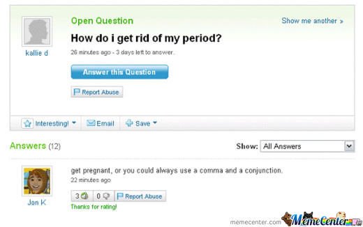 How Do I Get Rid Of My Period by mieder