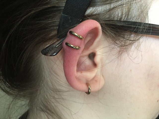 New helix piercings done by Robin at Burly Fish Flagstaff ...