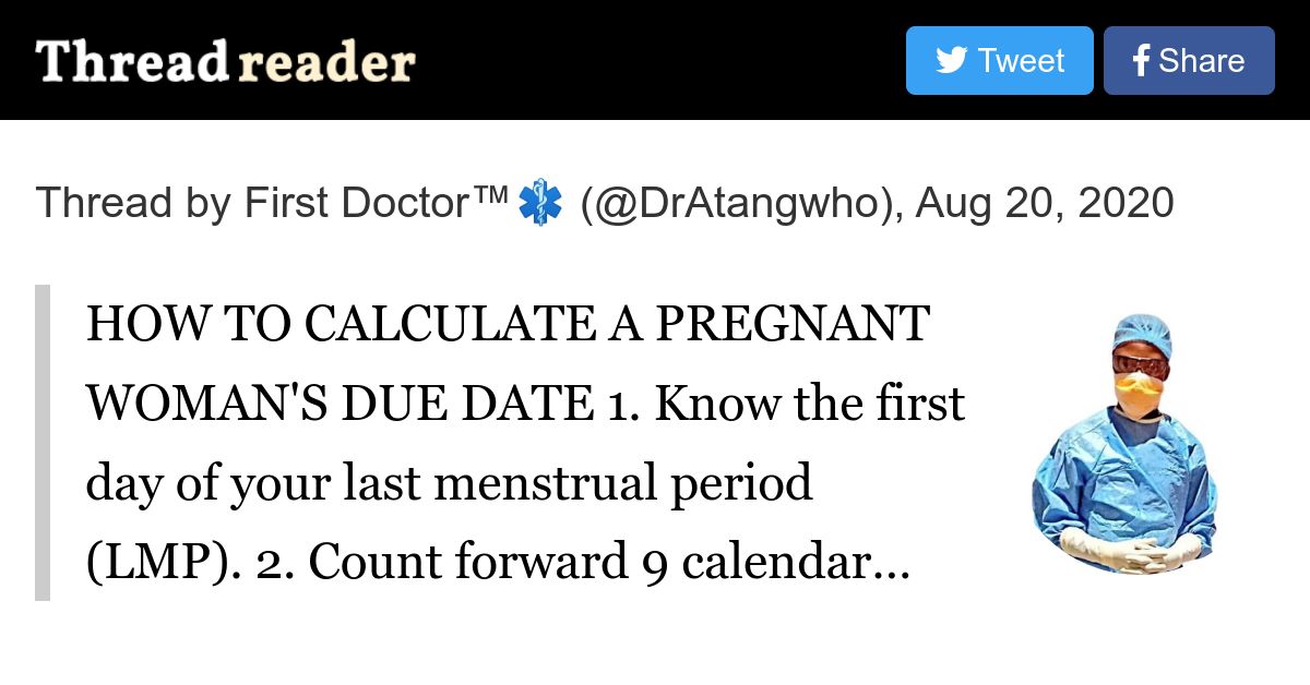 Thread by @DrAtangwho: HOW TO CALCULATE A PREGNANT WOMAN