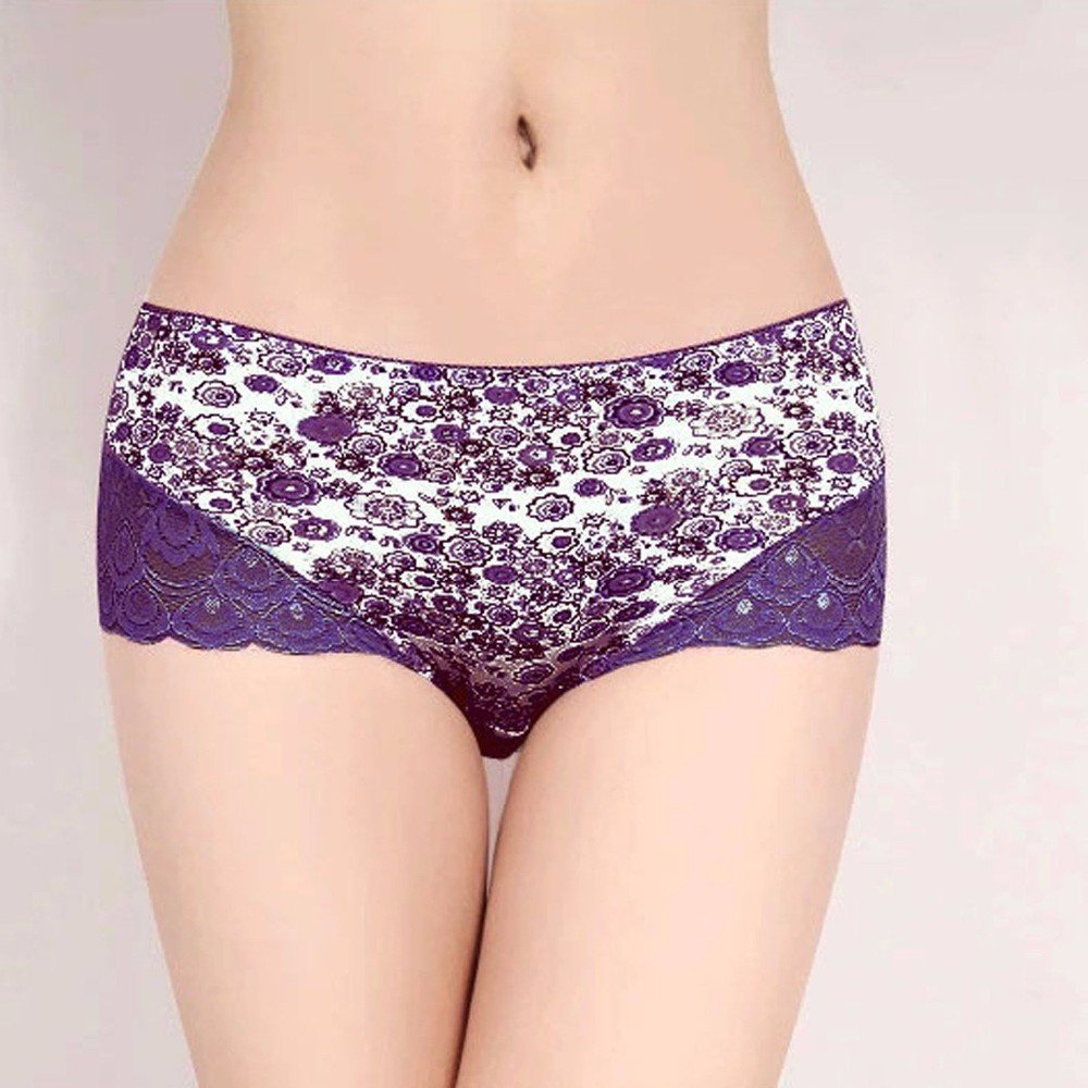 Women Period Underwear Flowery Menstrual Panties Lace Anti